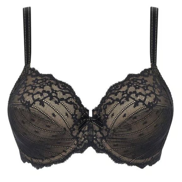 Chantelle Rive Gauche Lace Black Underwire Bra 32DDD - Picture 13 of 13